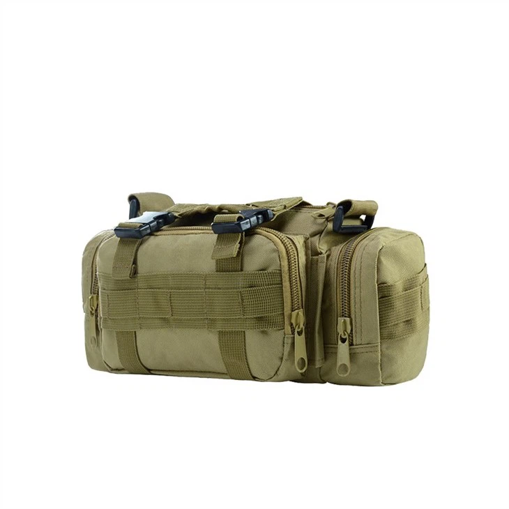 Khaki Tactical Camping Portable Large Capacity Backpack Tote Bag For Travelling